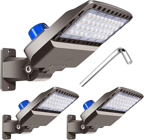 ledmo Luz LED para Estacionamiento del Anochecer al Amanecer, Iluminación Exterior con Soporte de Brazo Ajustable, 19500 lm, Lámparas de Pared