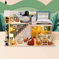 Vista 3 de TuKIIE Kit de Casa de Muñecas en Miniatura DIY con Muebles, Escala 1:24 Habitación Creativa Mini Casa de Muñecas de Madera Accesorios Más A Prueba
