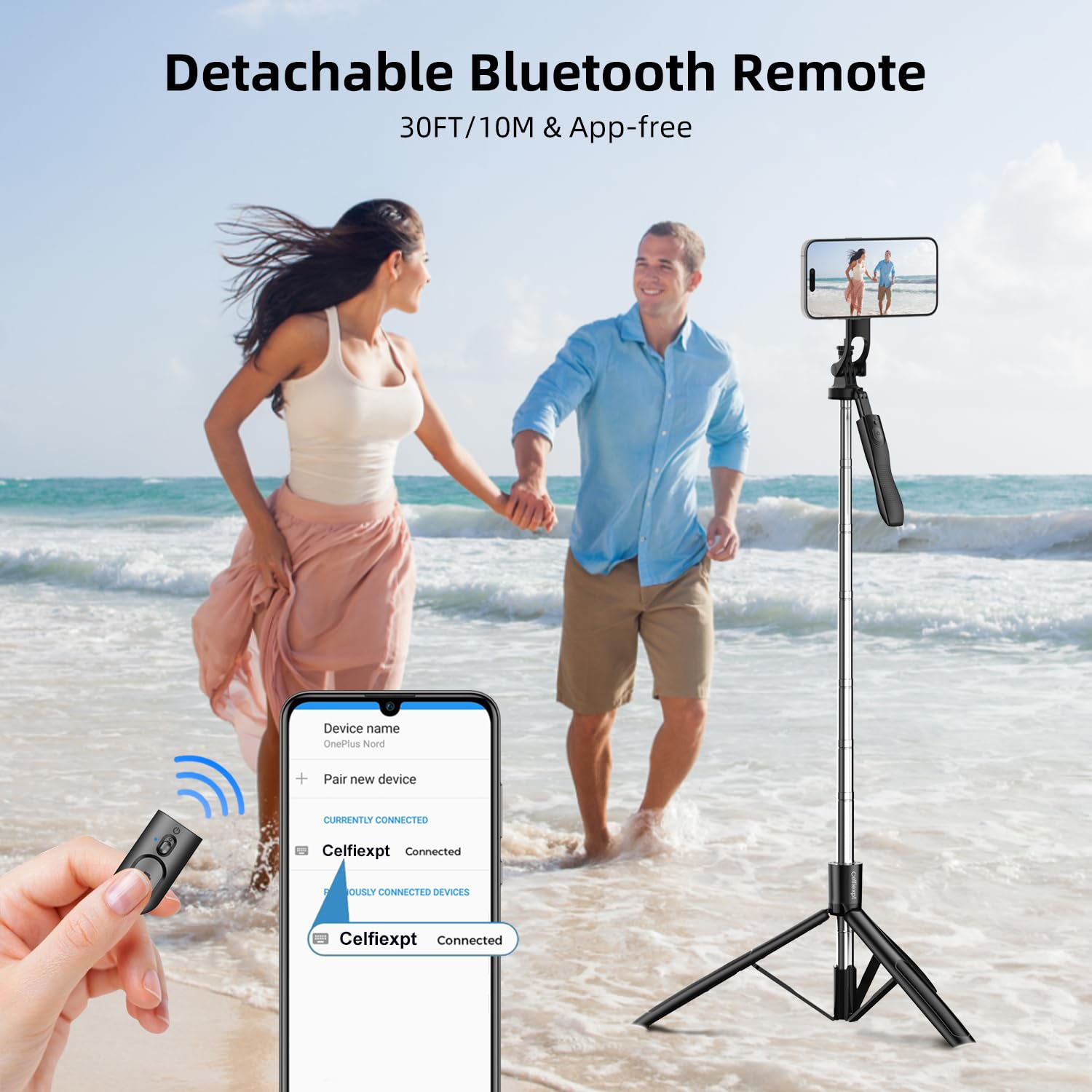 Celfiexpt 71" Magnetic Selfie Stick Tripod with 360° Rotating Anti-Shake Handle & 1/4" Screw for Camera 2 in 1 Multi-Function Long Stable Tripod Stand for Mobile Phone Video Vlogging Travel — Amazon image 6