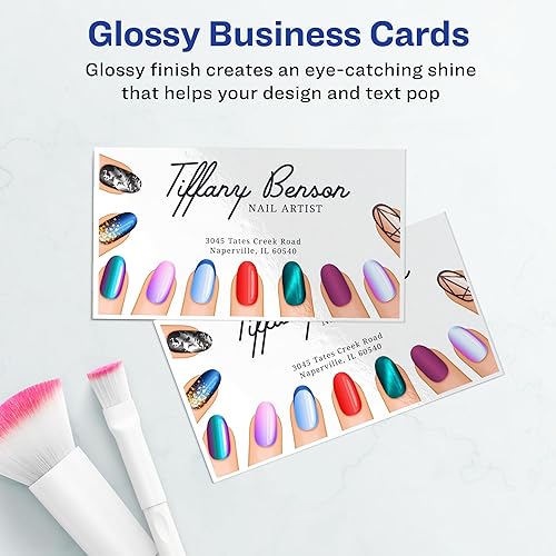 Vista 27 de Avery Clean Edge - Tarjetas cuadradas imprimibles con tecnología Sure Feed, esquinas redondeadas, 2.5 x 2.5 pulgadas, blancas, 180 tarjetas