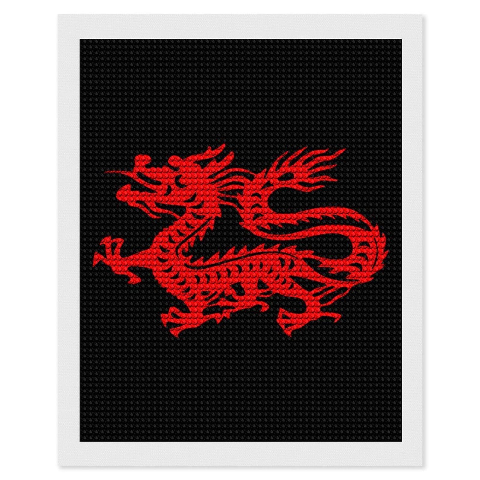 Nclqvjxzkhw Style Chinese Magic Dragon Diamond Art Painting For Adult Round Diamonds Pictures Arts Crafts Home Wall Decor 16"X20"