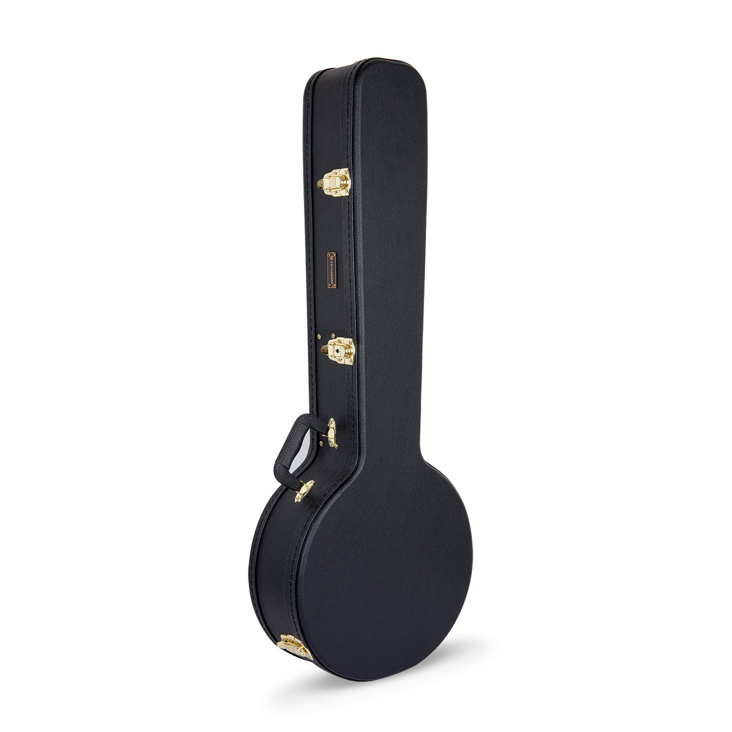 Crossrock Hardshell Banjo Case fits 5-string Resonator styles of Banjos- Stainless Steel Latches, Sponge Lining, Storage Space-Black (CRW600BJBK)