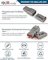Vista 5 de JRready Deutsch DTM - Juego de 4 conectores de 3 pines, conectores de cable eléctrico impermeables con tamaño 20 contactos sólidos 20-22AWG