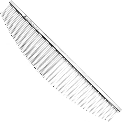 Chris Christensen 005 7.5 pulgadas. Peine de mantequilla de dientes largos finosgruesos estilo galgo, novio como un profesional, esquinas