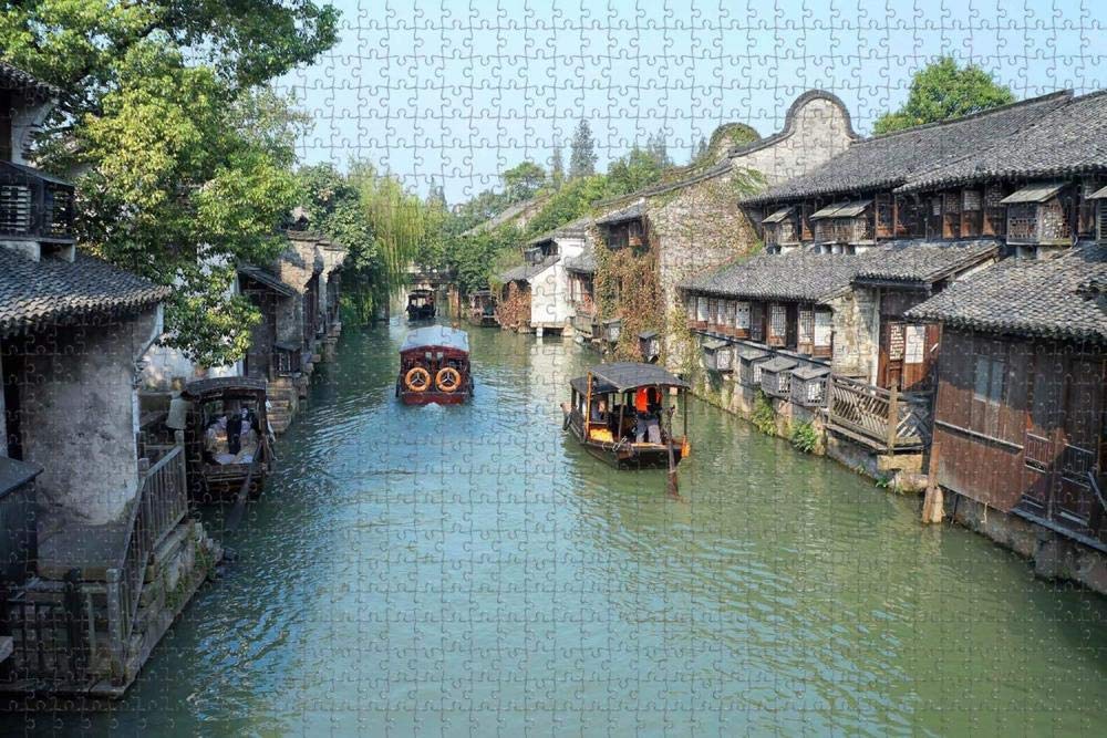 Jigsaw Puzzle for Adults China Jiaxing Wuzhen Puzzle 1000 Piece Wooden Travel Souvenir