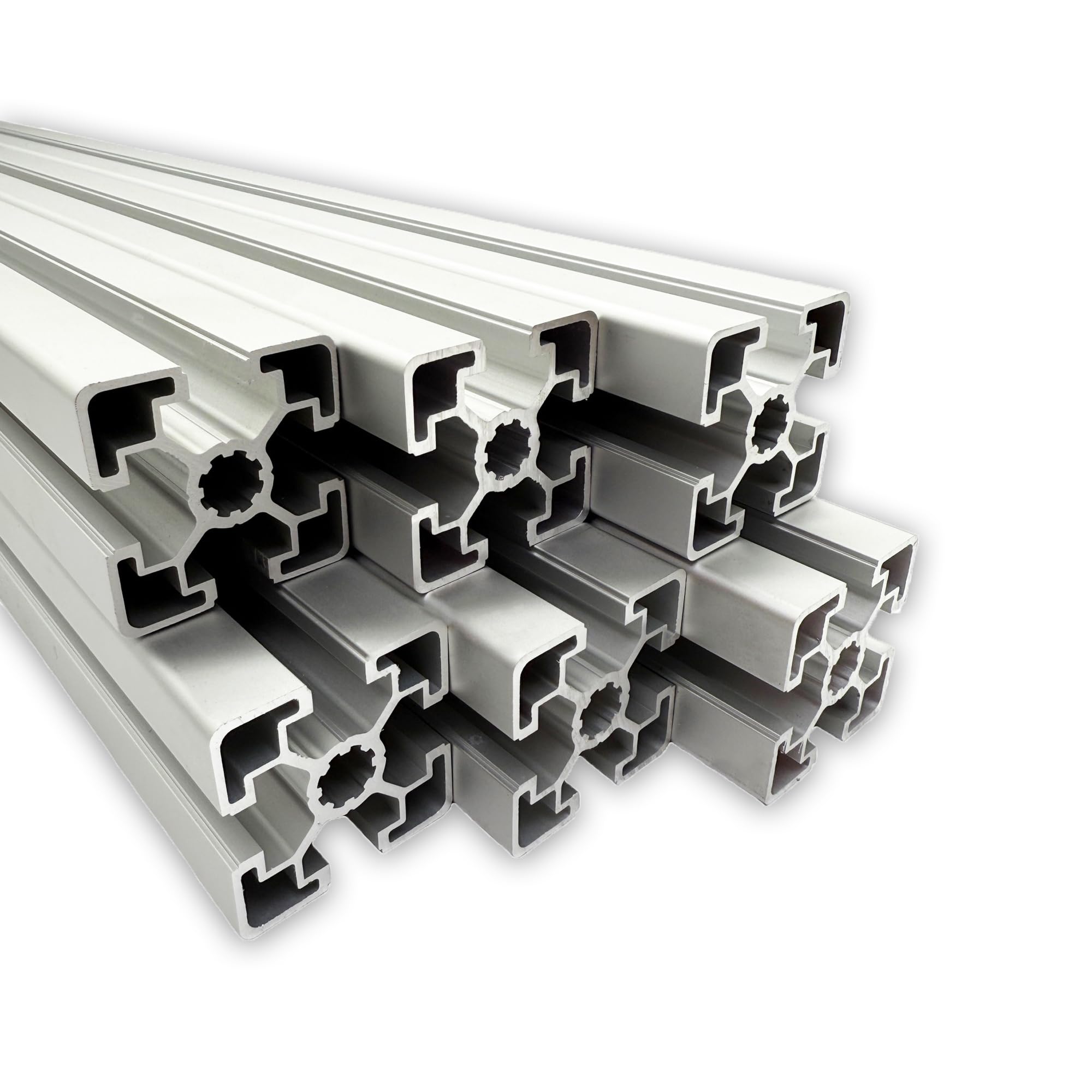 Aluprofil 45x45 mm | Nut 10 | 10 Stück mit 2 Meter = 20 Meter | eloxiert E6/EV1 | B-Typ | Aluminium Profil | Nutenprofil | Aluprofil | Alu Profil | Ultraleicht | Montagesystem |