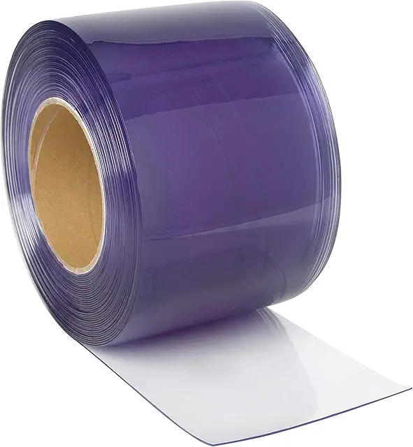 Striped PVC Rollup Gardin - 25m Length, 20cm Width - Transparent