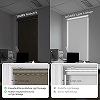 Vista 4 de Boolegon Blackout Roller Shades for Windows,Cordless,Linen Fabric,Roller Blinds,Thermal Insulated Fabric UV Protection,Window Shades for