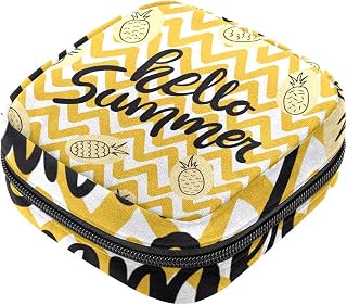 Bolsa de regalo para niñas y mujeres, color amarillo, con diseño de piña, bolsa sanitaria de eliminación de servilletas de gran capacidad con cremallera
