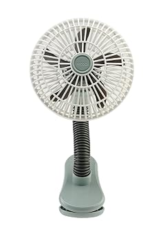 O2COOL 4 Inch Clip On Stroller Fan, Portable Battery Operated for Outdoor, Car Seat and Baby Crib. Flexible Neck and Adjustable Head for Multi-directional Cooling (Grey)