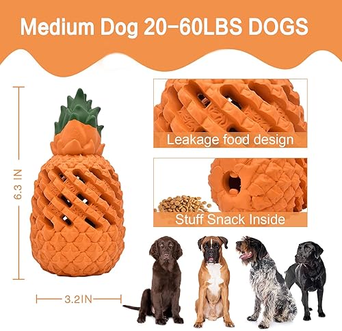 Miniatura 3 de Juguetes masticables indestructibles para perros juguetes para cachorros con sabor a piña, juguetes para perros masticadores agresivos de raza