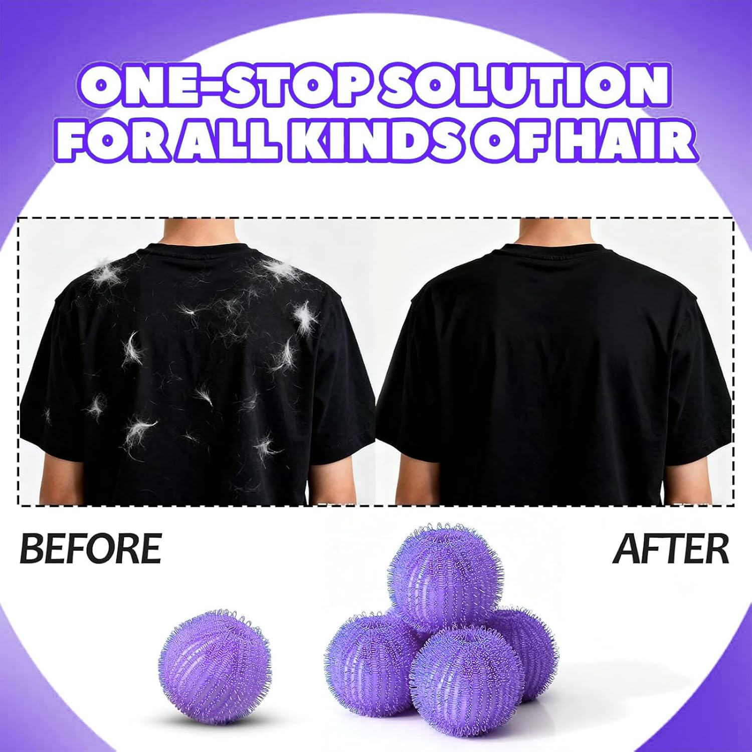 Pet Hair Remover for Laundry, Reusable Dog & Cat Hair Catcher Balls for Washer and Dryer, Laundry Fur and Lint Remover Tool for Clothes, Bedding and Blankets