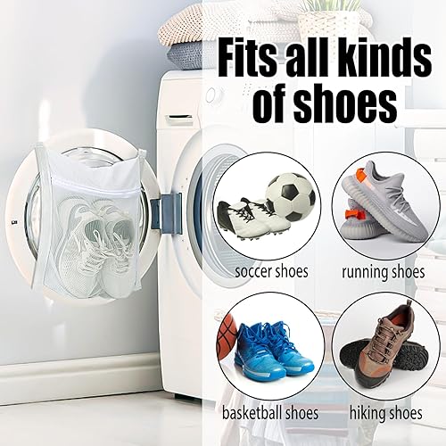 Miniatura 7 de Bolsas de lavandería, bolsa de red para lavar y secar zapatillas para secadora, bolsas de lavandería grandes, bolsas de malla HoneyComber con