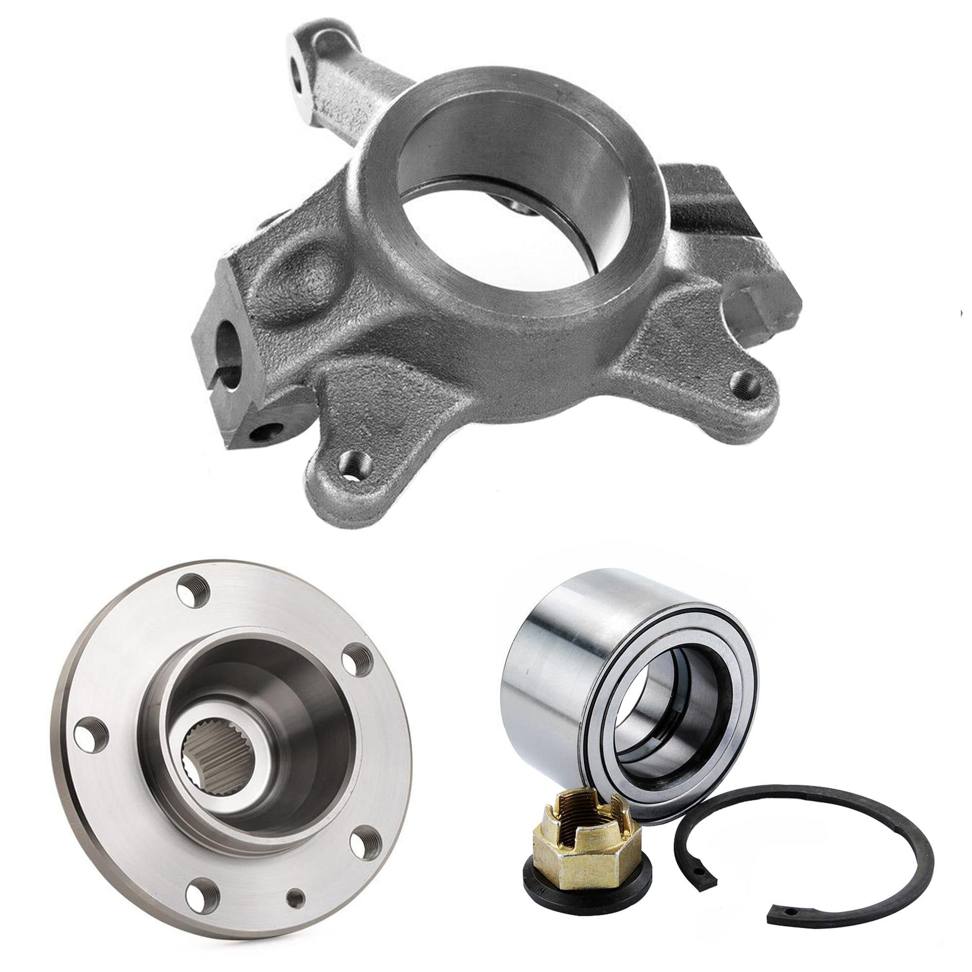 Kit Réparation AVEC Porte Fusée ET Moyeu ET Roulement de Roue Avant Droit 24 mm compatible pour INTERSTAR X70 MOVANO A X70 MASTER II - 7701206740 4403023 9111023