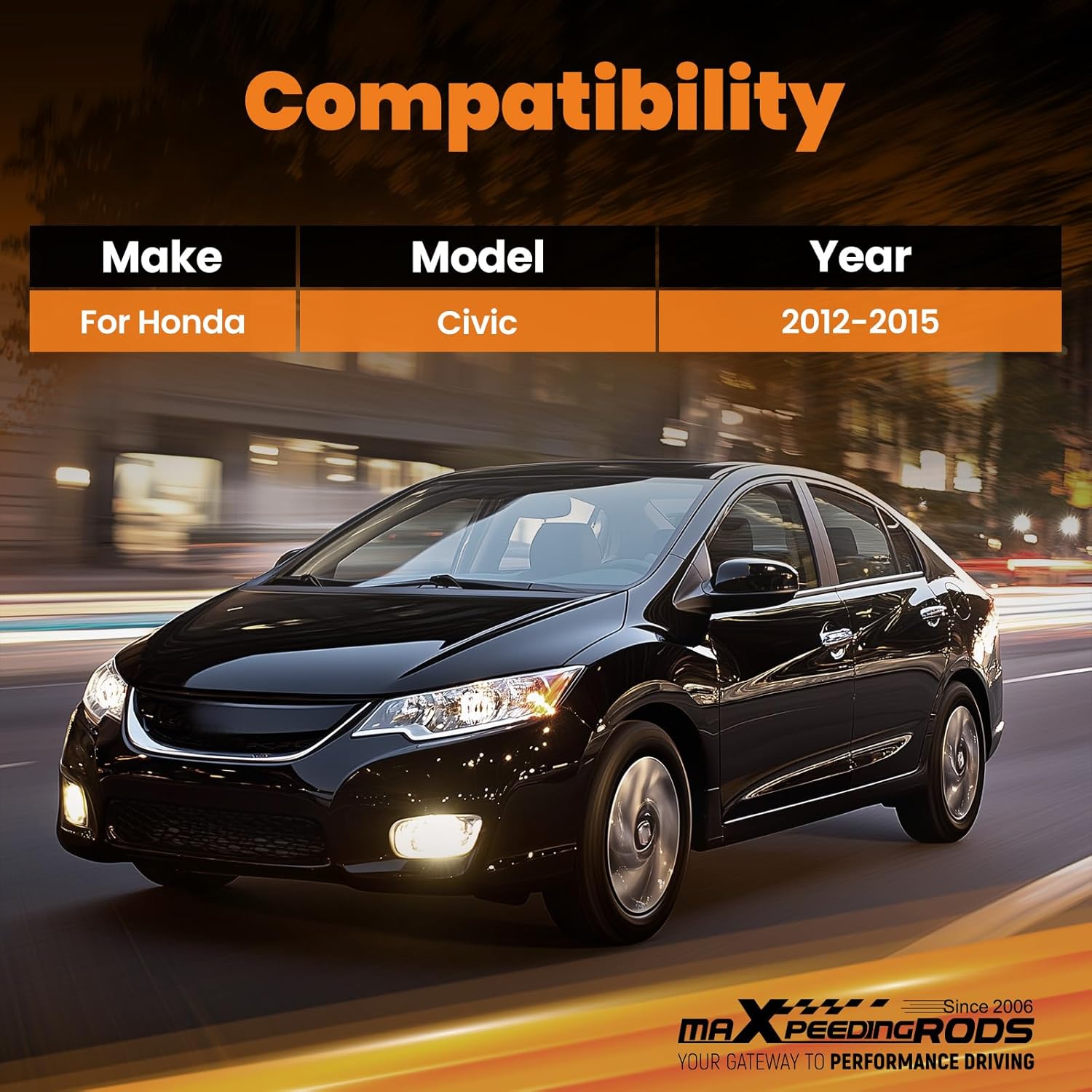 maXpeedingrods Front Lower Brace for Honda Civic 2012-2015, Lower Tie Bar, Chassis Brace