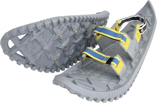 Crescent Moon Snowshoes Eco Eva Ultralight 22" Foam Snowshoes for Men & Women | Hiking & Running Insulated Rocker Cloud Deck with Hook & Loop Binding & Durable Ice Spikes