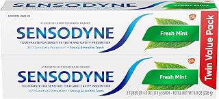 Sensodyne Fresh Mint Sensitive Toothpaste 4oz Pack of 2 - ADA Accepted for Cavity Protection & 24/7 Sensitivity Relief