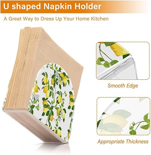 Miniatura 4 de xigua Servilletero acrílico de limón, servilleta de cóctel de plástico transparente para mesas de restaurante de cocina