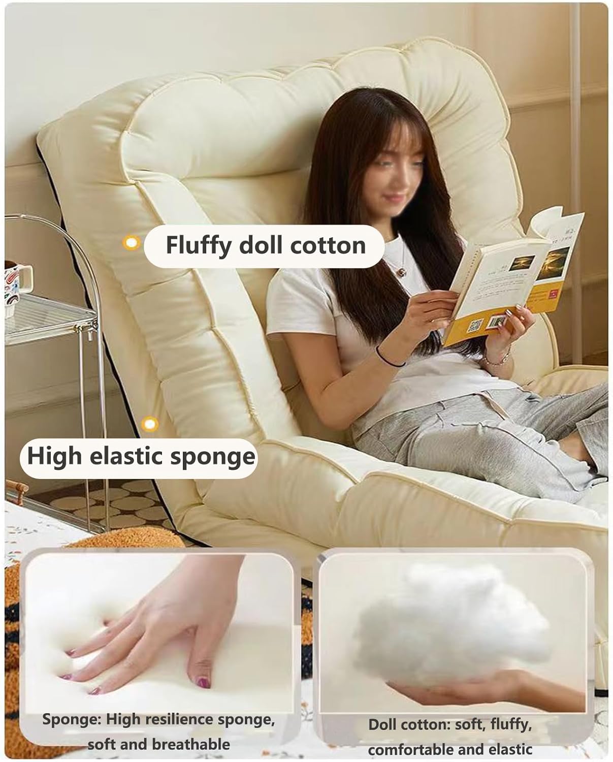 Human Dog Bed for Adult & Pets,Foam Foldable Sofa Bed for Space Saving,3 in 1 Convertible Sofa Bed Couch, Comfortable Sofa Mattress Bed for Small Spaces Beige B-140 * 70CM