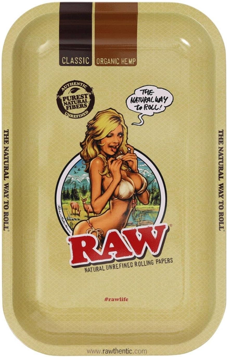 RAW 18600 Small Girl Metal Rolling Tray, 27.5 x 17.5 cm, Metal