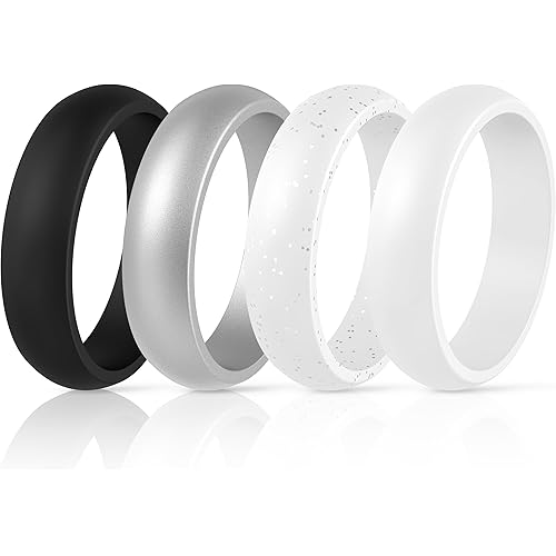 ThunderFit Silicone Wedding Bands for Women, Dome - 5.5mm Wide - 2mm Thick