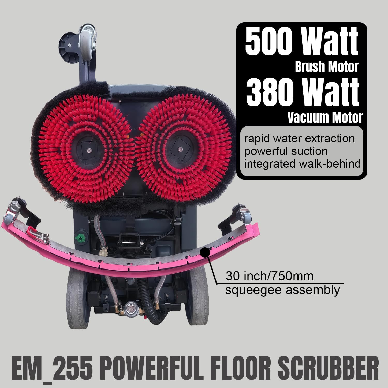Emotor 18 Inch Commercial Walk Behind Floor Scrubber Machine, 2x45AH Batttery Powered Hard Floor Cleaning Machine