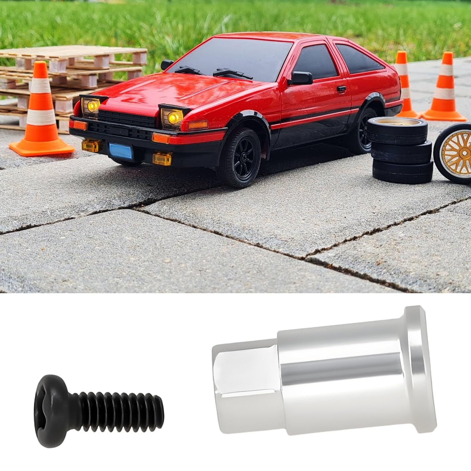 Create idea 2pcs 10mm RC Car Front Wheel Hex Hub Drive Adapter Compatible with LDRC AE86 A86 A86P LD1801 1/18 - Image 3