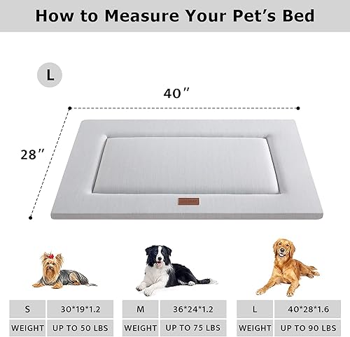 Miniatura 6 de Western Home - Almohadilla para jaula de perro para jaulas de 36 x 24 pulgadas, cama plana y lisa para mascotas para dormir, lavable a máquina, con