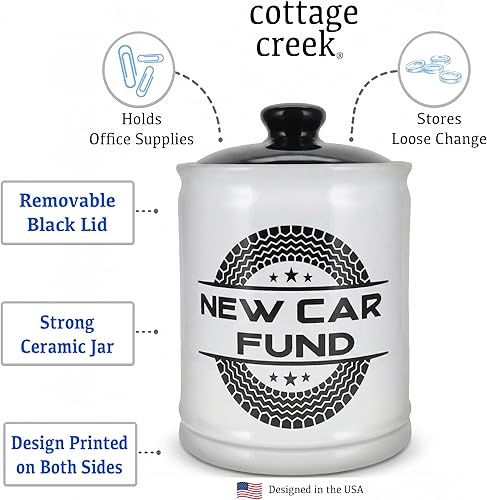 Miniatura 2 de Cottage Creek New Car Fund Jar - Alcancía para papá, accesorios y regalos para amantes, regalos de autos de carreras para hombres