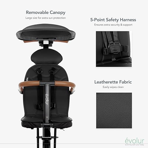 Miniatura 6 de Cochecito Evolur Cruise Rider con toldo, cochecito de paraguas ligero con plegado compacto, fácil de transportar para viajes - Negro Noir Negro