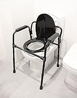 Vista 7 de PEPE Mobility Cómoda 3 en 1 con estructura resistente de soporte de doble barra transversal, silla estable con cubo, capacidad de peso de 300 Negro