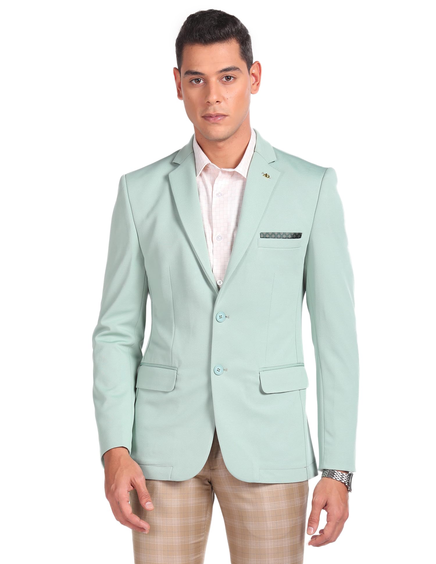 arvind Sartorial Slim Fit Patterned Blazer-picture-21