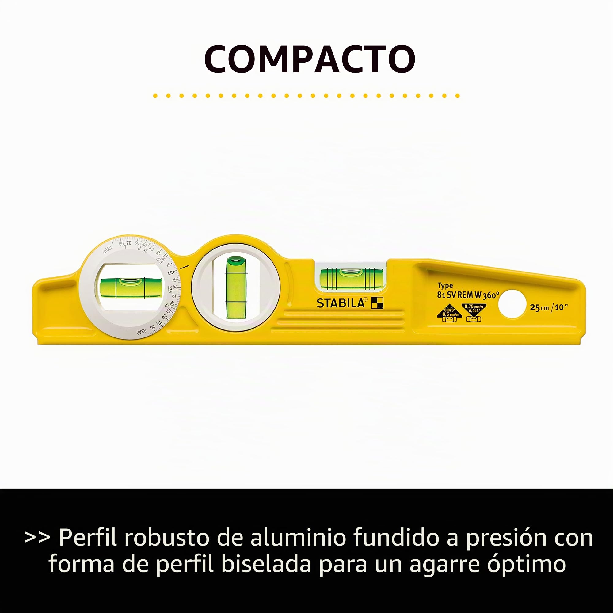 NIVEL FUNDICIÓN ALA DE AVION MAGNÉTICO 81S REM 360º /25 CM. (FUNDA)