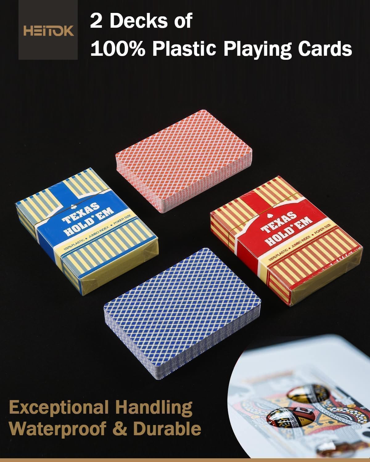 HEITOK Set Fiches Poker Clay Composite 300 pz 14g con valigetta | 300 pz 14g Clay Composite numerate con valigetta per Texas Holdem e Blackjack.