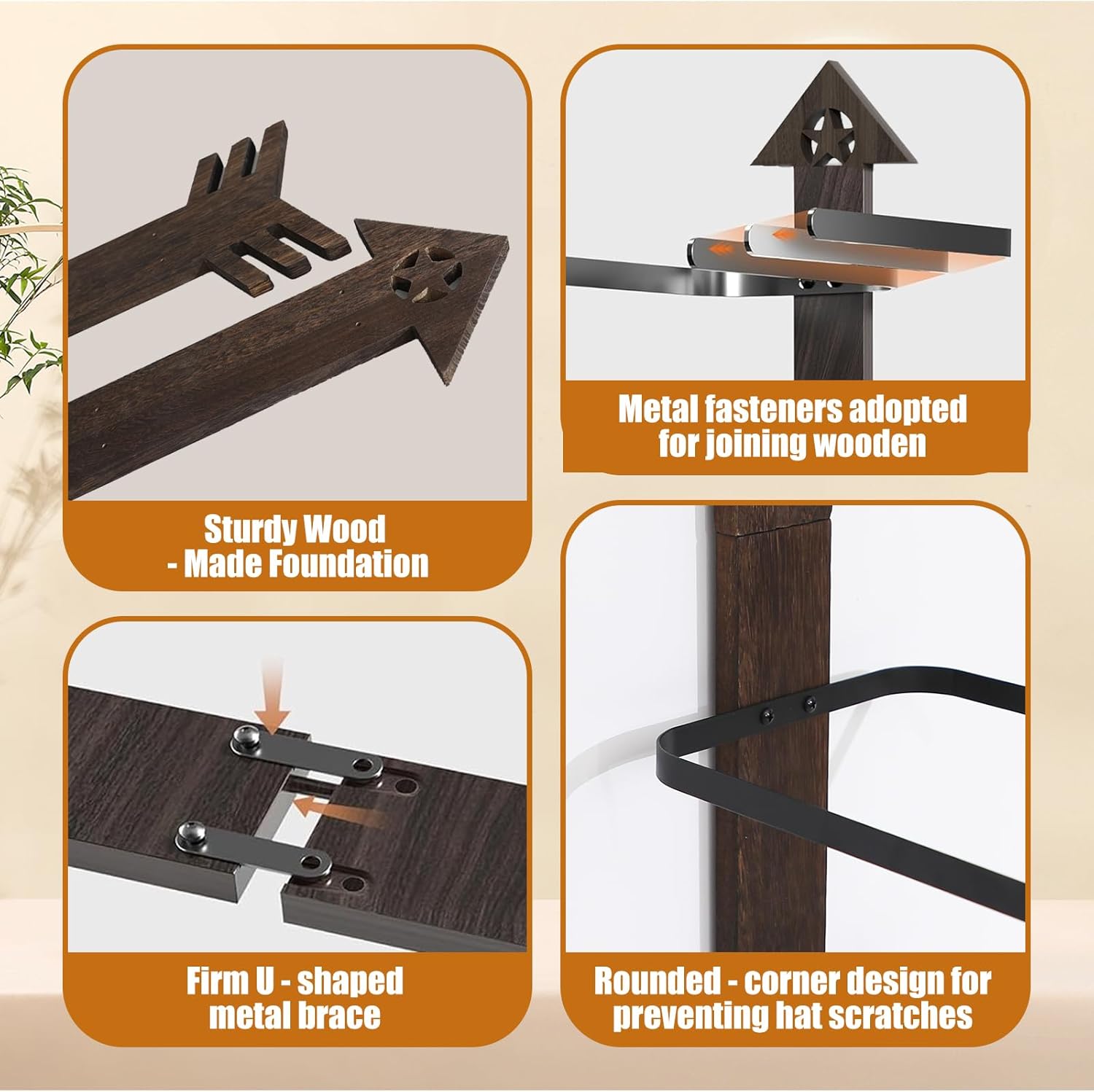 Cowboy Hat Rack -Cowboy hat holder for wall With Heavy- Organize and Display Your Hats with Ease, Wall Mounted Hat Hanger Western Decor for Cowboy Hats- Ideal Western Decor(2pcs)