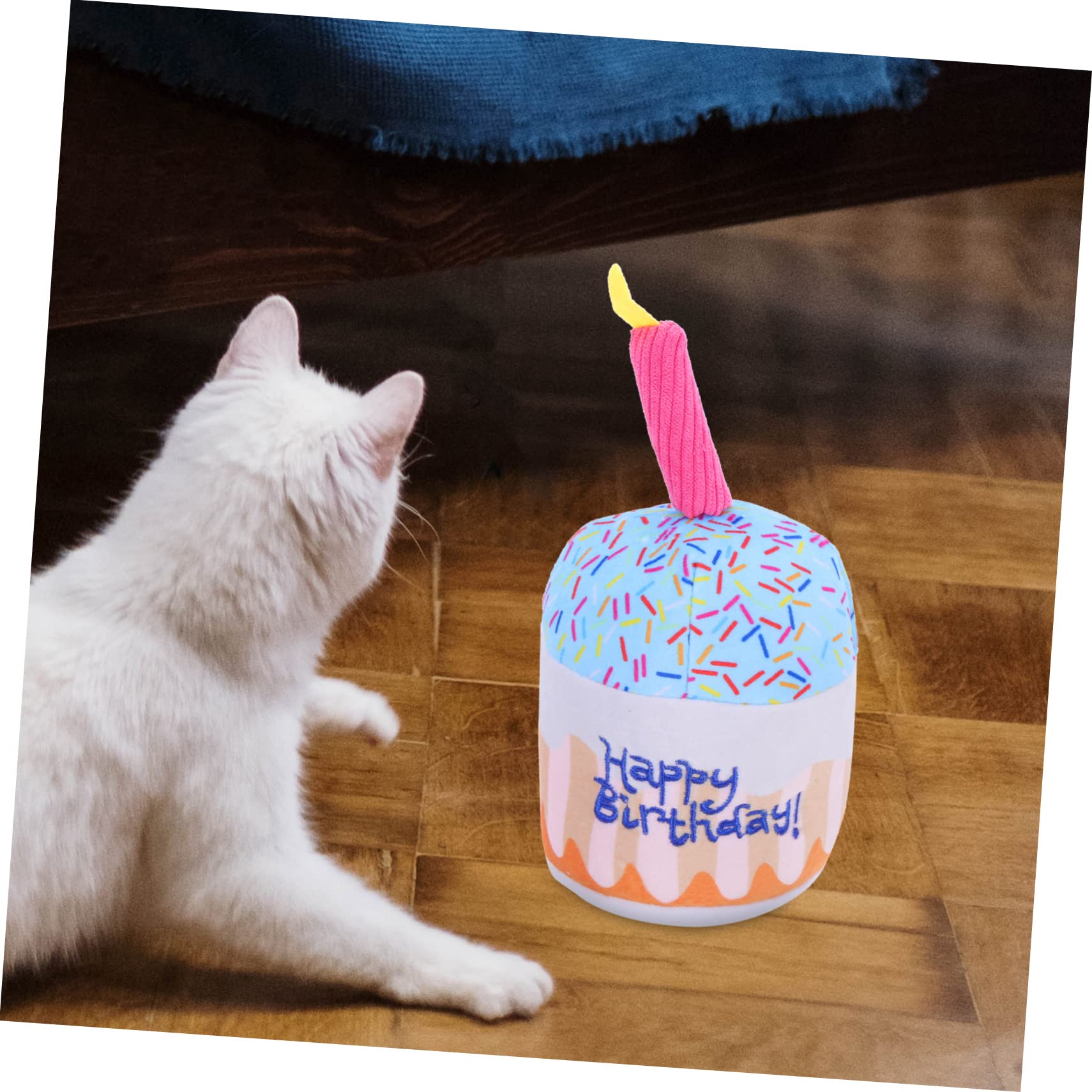 Happyyami 6piezas Juguetes para Gatos De Felpa Squeaky Accesorios para Fiesta De Cumpleaños De Mascotas Juguetes Divertidos para Gatitos para Masticar y Jugar