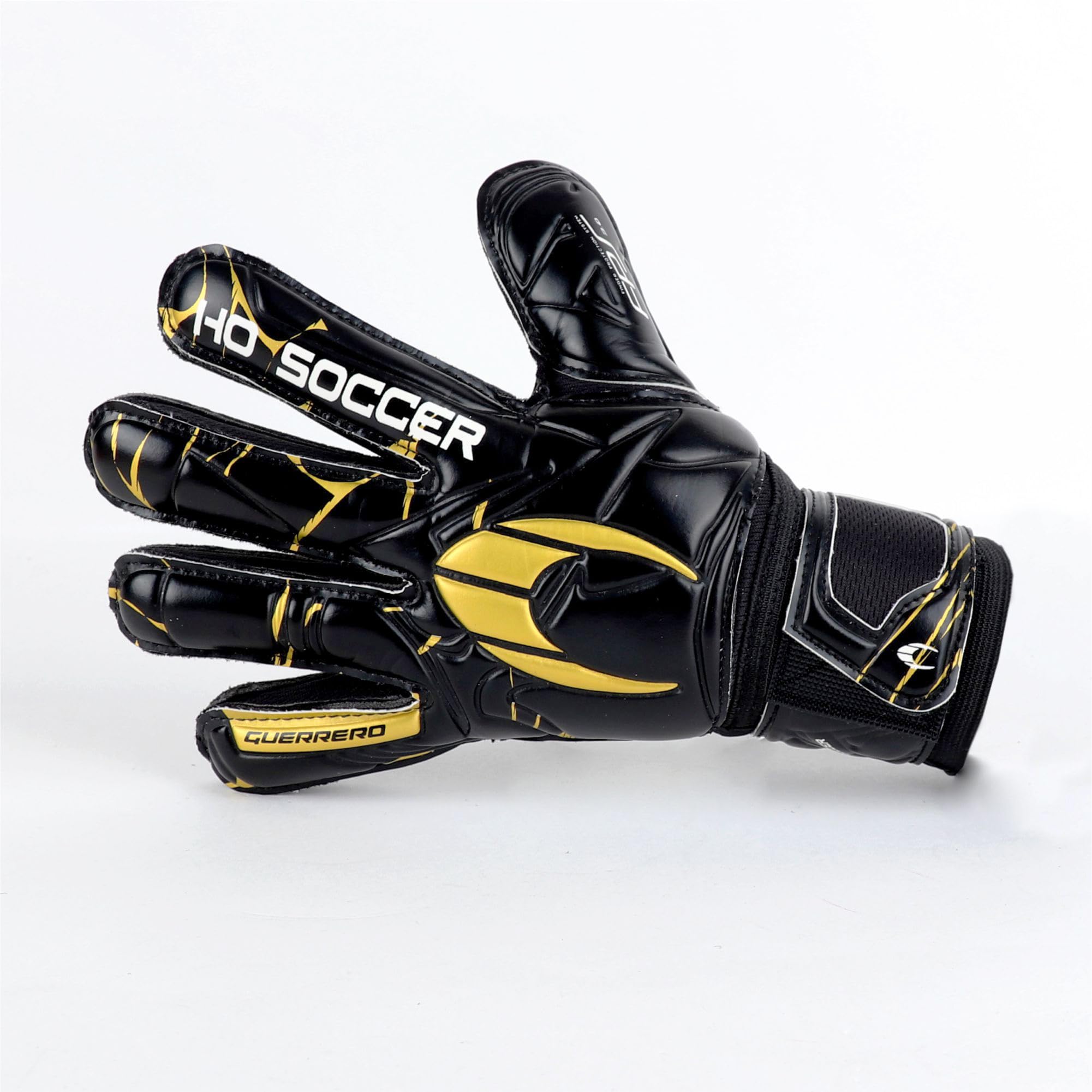 HO Soccer Guerrero Primary Protek Golden Team Guantes Portero con Protecciones Extraíbles Negro/Dorado 8