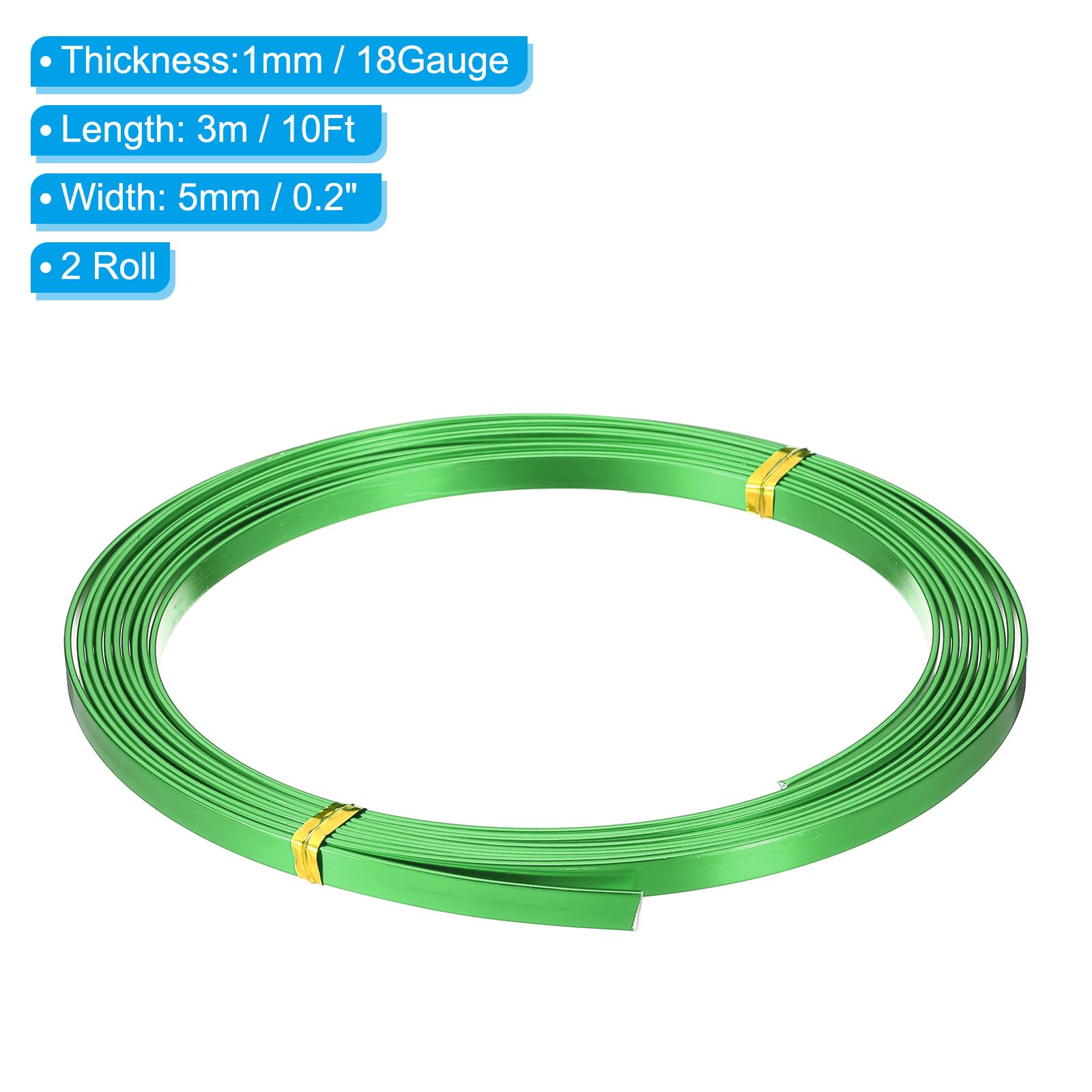 PATIKIL 18 Gauge 5mm Wide Aluminum Flat Wire - Image 2