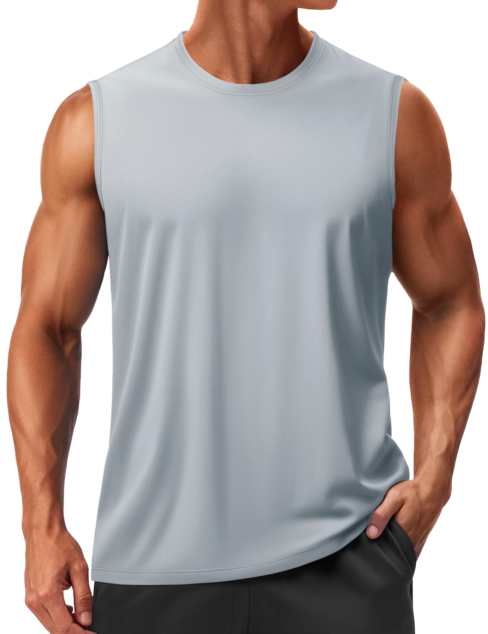 TACVASEN Tanktop Herren Sport UPF 50+ UV Shirt Ärmellos Muskelshirts Gym Bodybuilding Schnelltrocknend Fitness