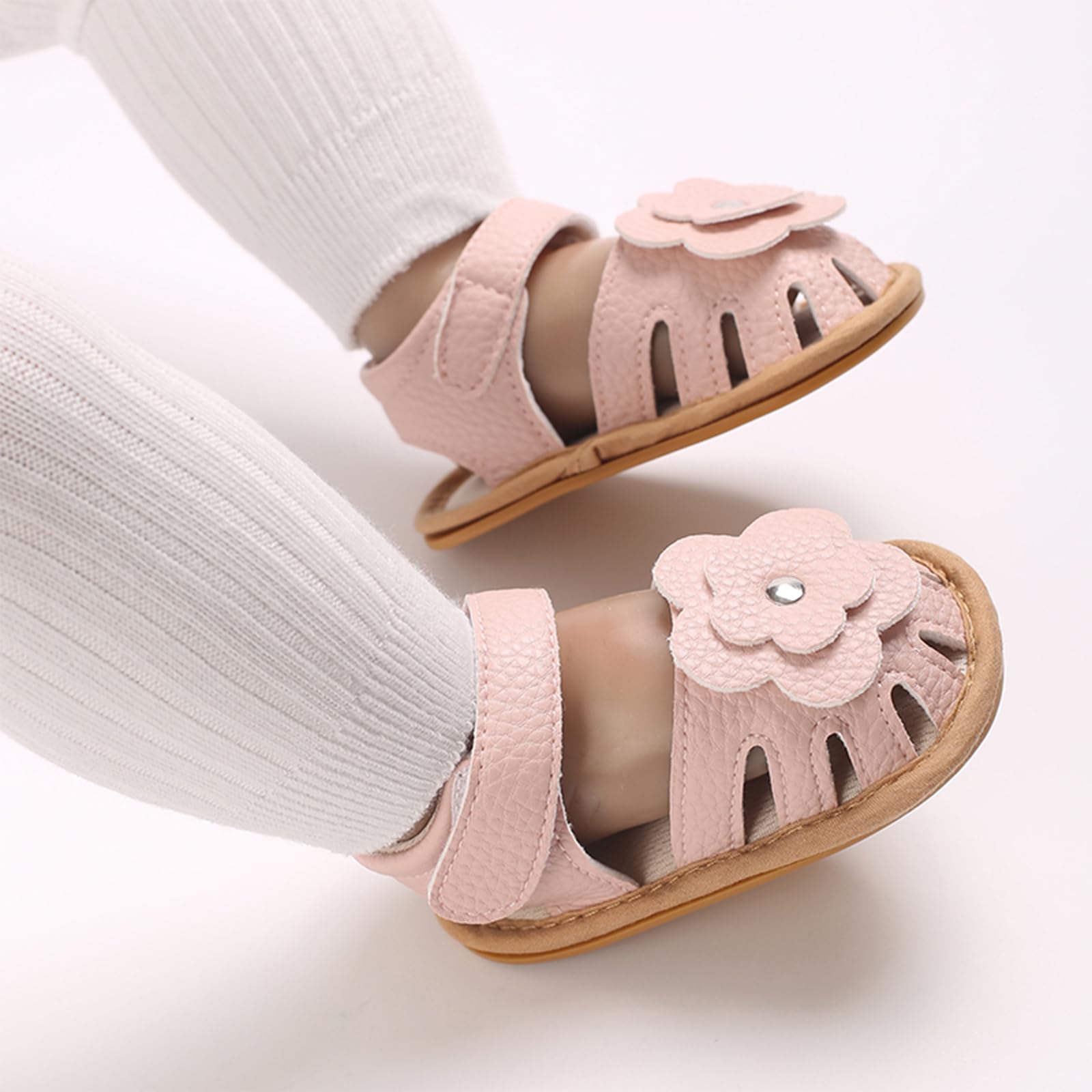 MASOCIO Sandale Bébé Fille Bout Ouvert Chaussure Été Bébé Plat Caoutchouc Antiderapant
