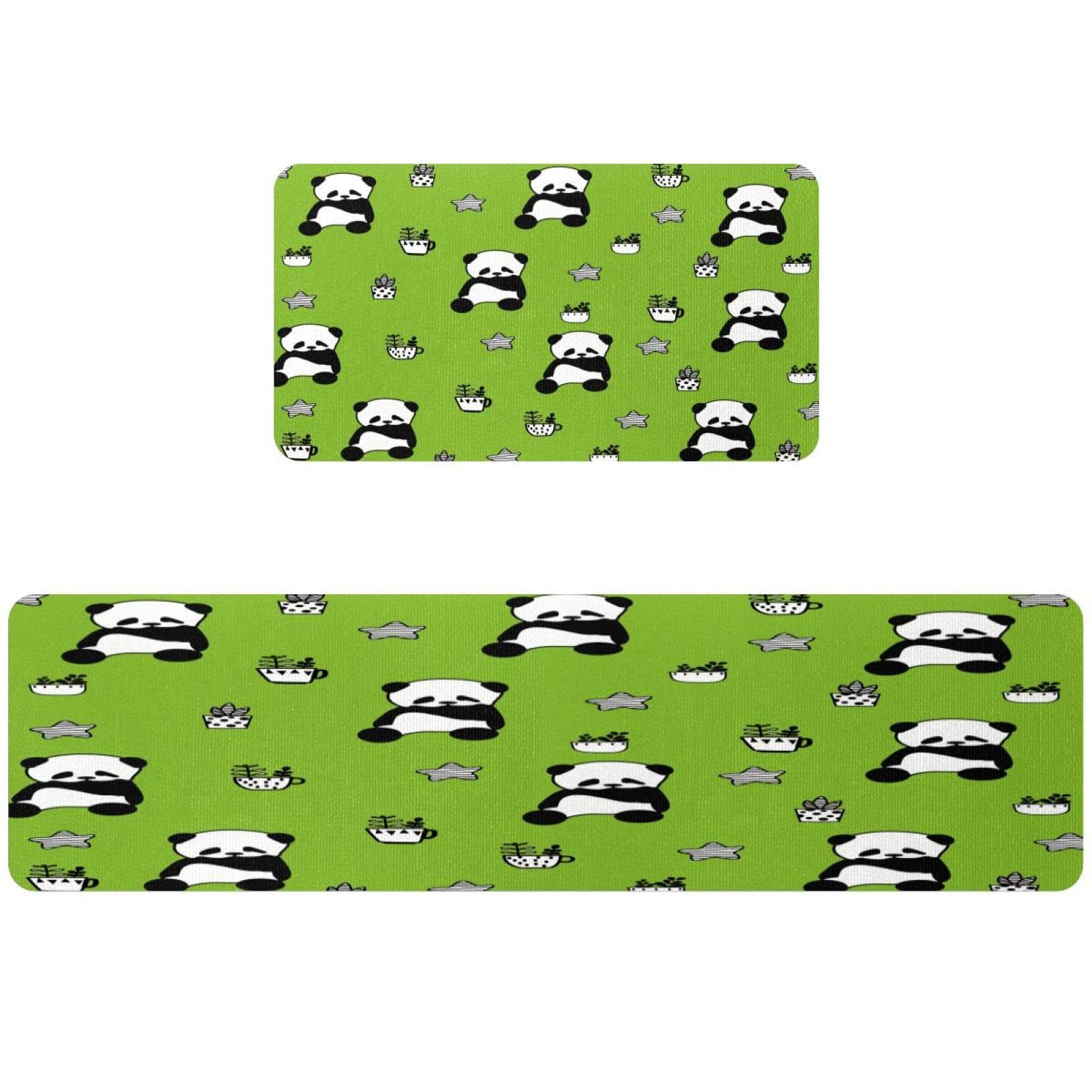 Alfombra de cocina para pasillo y cuarto de lavado VAPOKF, tapetes de panda decorativos