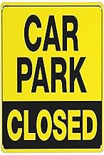 Carpark Closed Sign, 8"x12" Vintage Warning Metal Wall Decor, Decorative Sign for Home Farm Bar Coffee Shop Club, Closed Alert Sign
