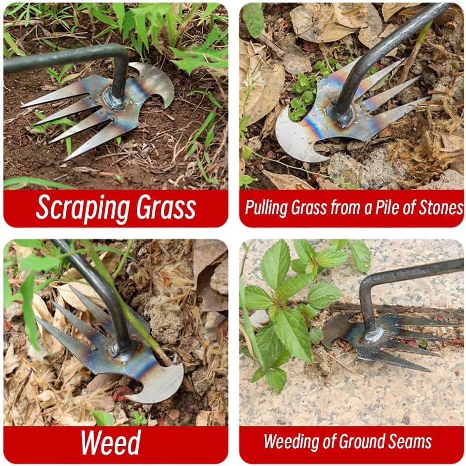 Weed Removal Tool Foxyle Iron Weeding Rake 2.0 - Heavy Duty Garden Tool ...