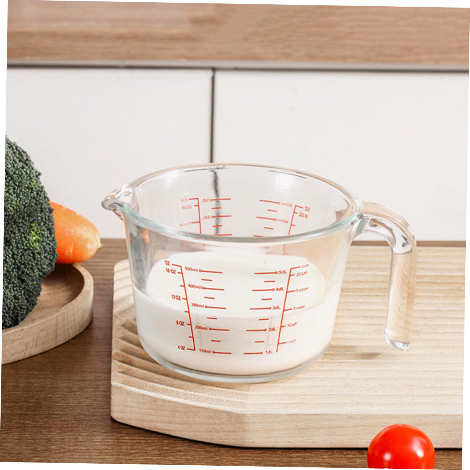 Sosoport Misurino Graduato in Vetro Resistente 500Ml Isolato Misurazione Liquidi Facile per Cucina