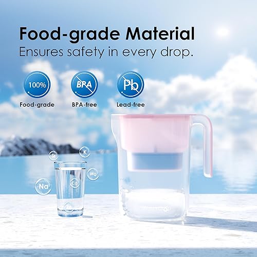 Miniatura 8 de Waterdrop Jarra de filtro de agua alcalina alcalina con 1 filtro, agua alcalina mineralizada saludable, limpia y sin toxinas (100 galones), hasta PH