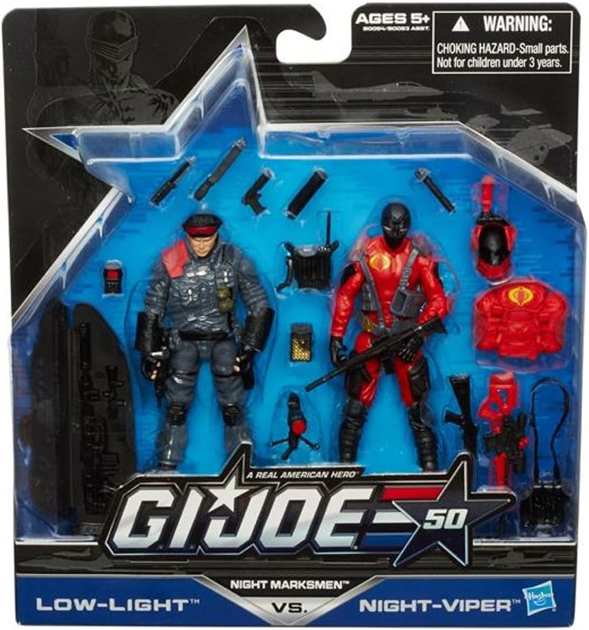 G.I. Joe, 50th Anniversary, Night Marksmen Exclusive Action Figure Set [Low Light vs. Night-Viper], 3.75 Inches