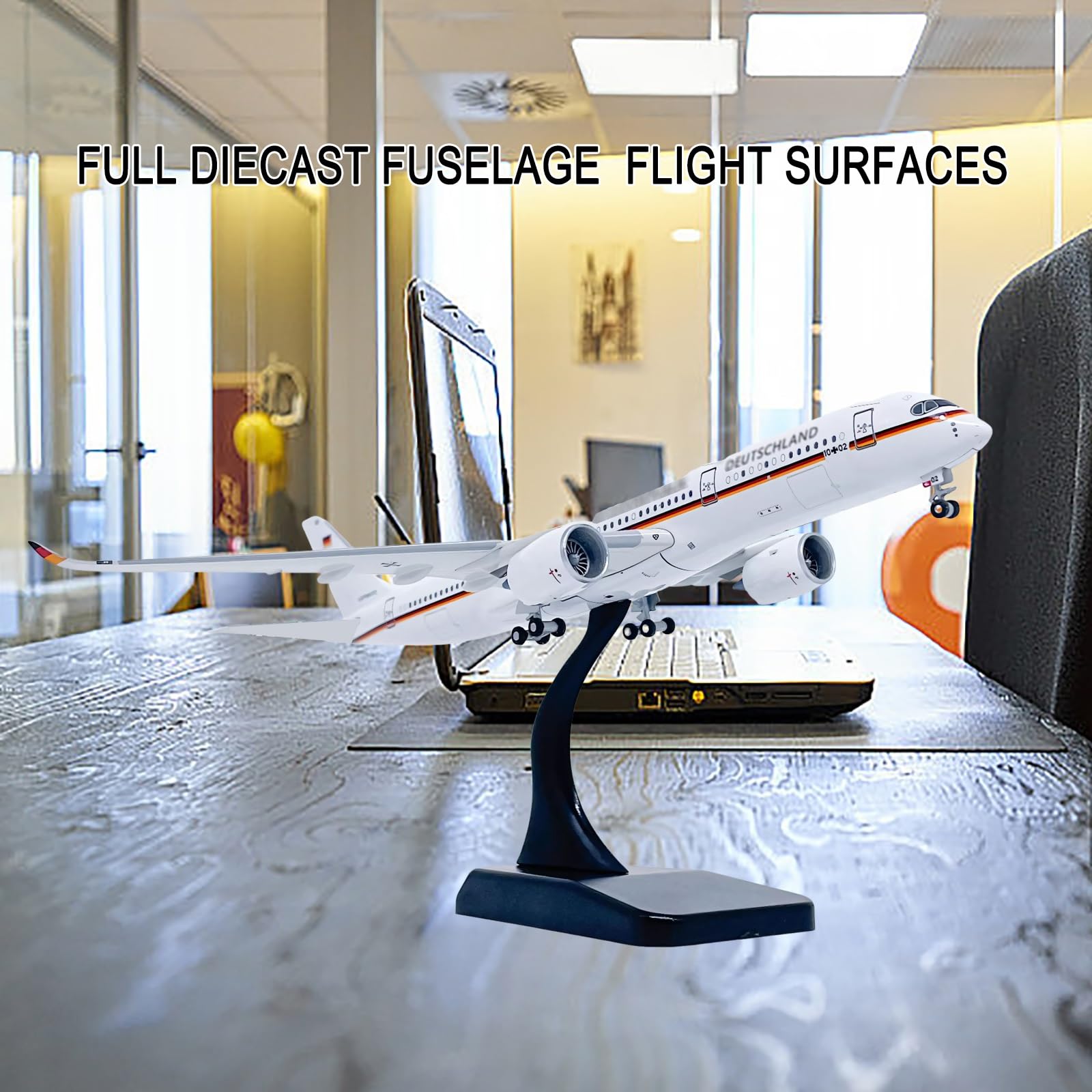Carrello atterraggio mobile, pneumatici rotanti, modello pressofuso aeroplano in scala 1:400 A350-900, decorazione perfetta for scrivania dell'ufficio regalo for collezione aviazione