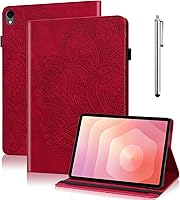 Vista 17 de Funda para iPad Mini 7 A17 Pro de 8.3 pulgadas 2024, iPad Mini 6ª generación 2021, funda delgada de piel sintética con flores para iPad Mini de Azul