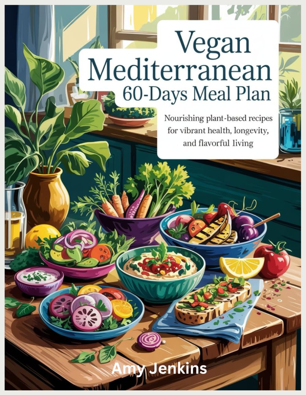 Vegan Mediterranean diet 60-Days Meal Plan: Nourishing Plant-Based Recipes for Vibrant Health, Longevity, and Flavorful Living
