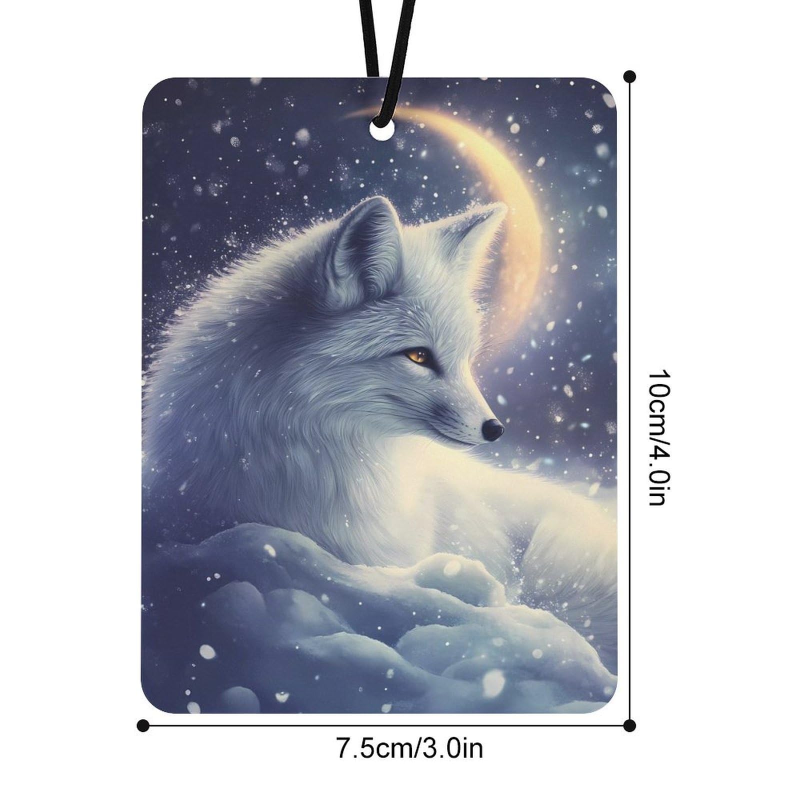 Moon White Fox Car Air Freshener Hanging Aromatherapy Tablets for Car Accessories Square